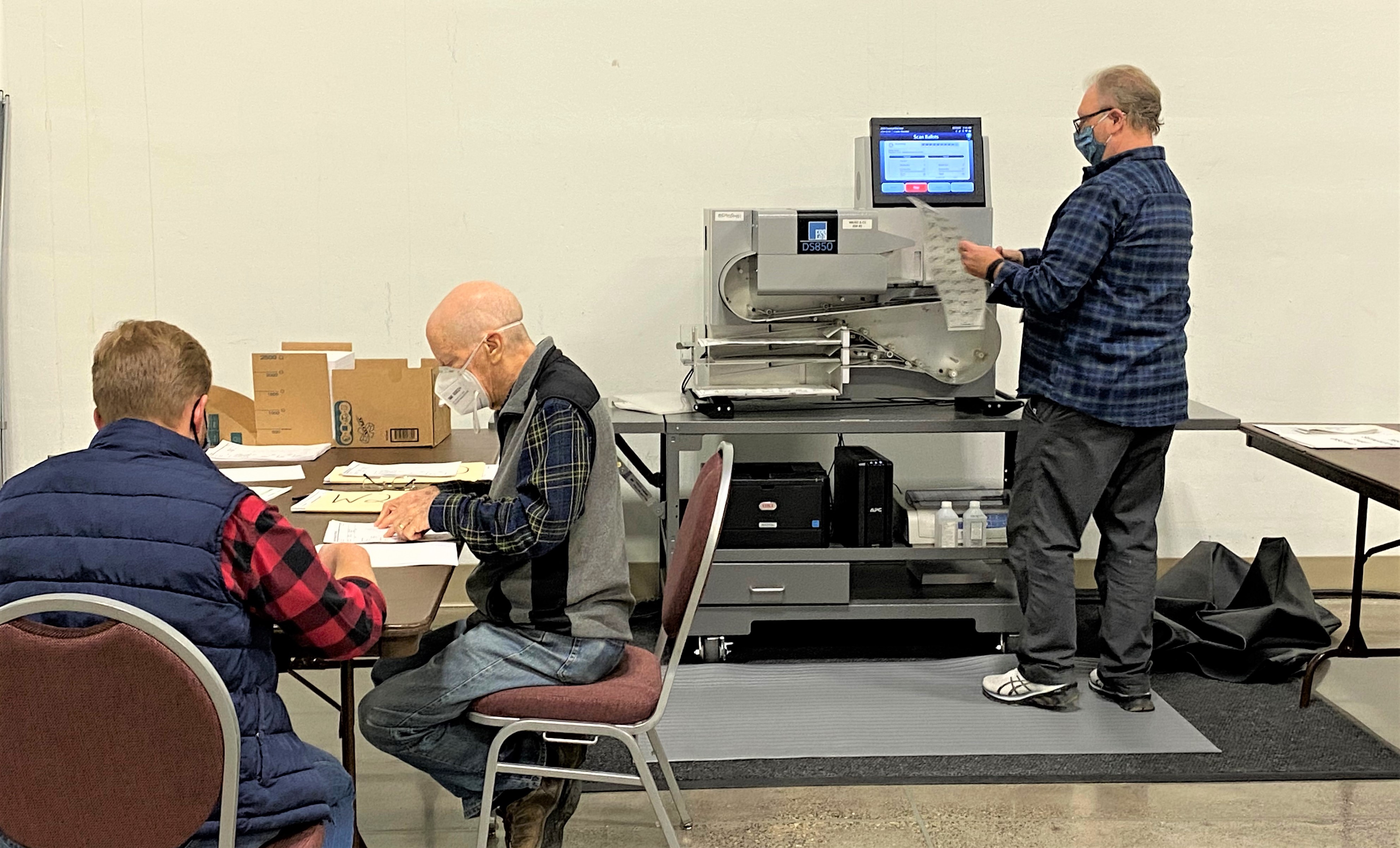 Processing of mail ballots for the 2020 election began on October 21 at the Minneapolis Convention Center.