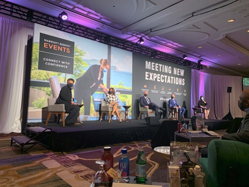 A panel discussion at Marriott Connect With Confidence Event 
