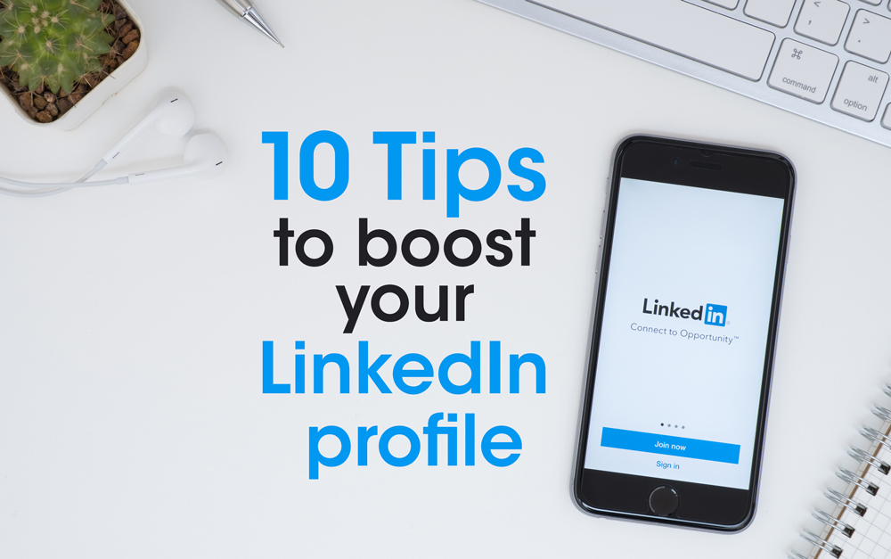 10 LinkedIn tips graphic.