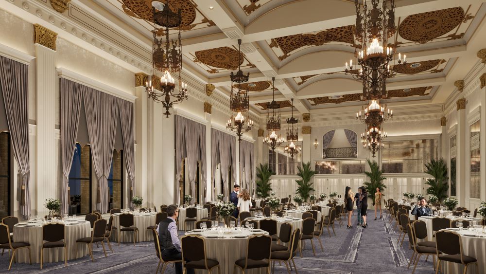 Pfister Hotel Interior Ballroom Renovation Rendering