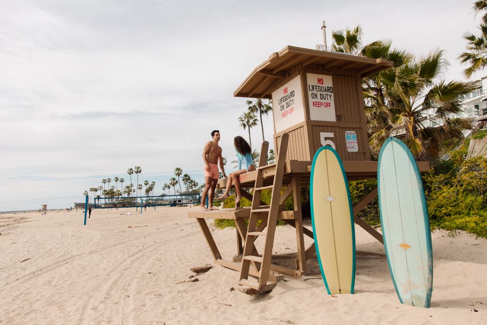 Surfing in Newport Beach, California