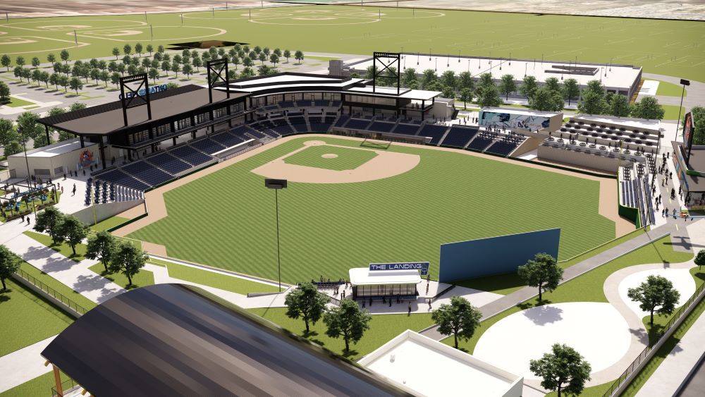 Baseball stadium aerial view