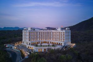 Udaipur Marriott Hotel exterior by night