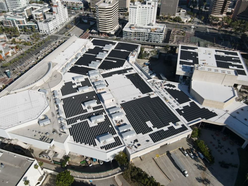 The Long Beach Convention and Entertainment Center new solar panels