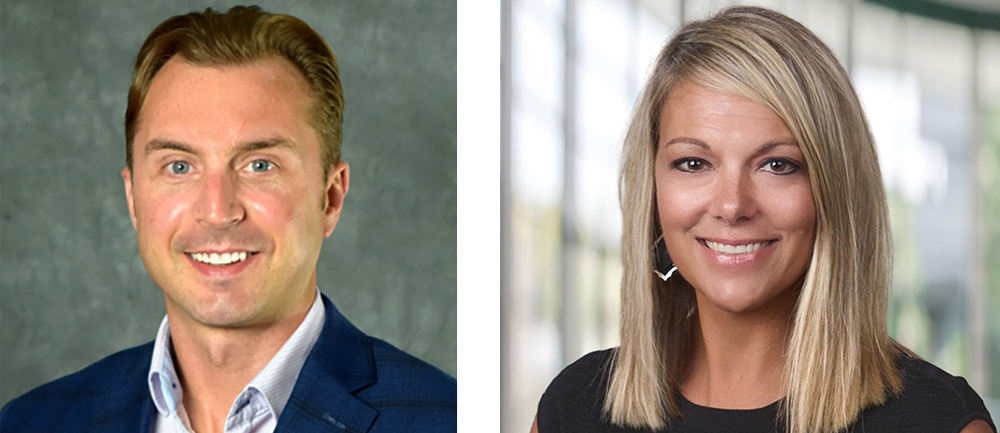 Dual photo of Maritz' Aaron Dorsey (left) and Amy Kramer (right).