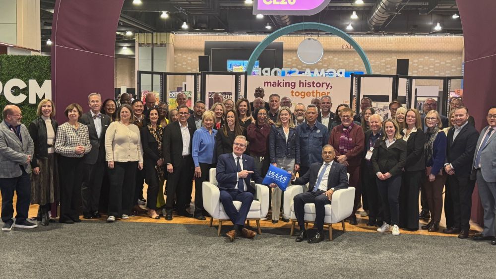 PCMA gathered key leaders to celebrate the history of the association with a retrospective in The District exhibit area.