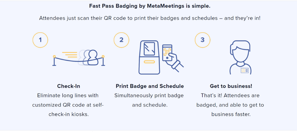 3 steps for Fast Pass Badging by MetaMeetings