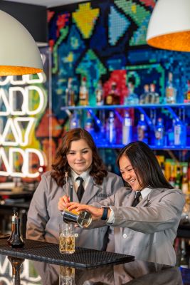 Kirkwood Community College Hospitality Management students taking a mocktail-making class. Credit: Marketing Department/Kirkwood Community College