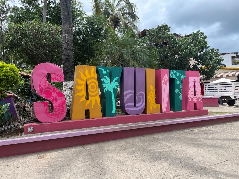 A colorful Sayulita sign in the heart of the city