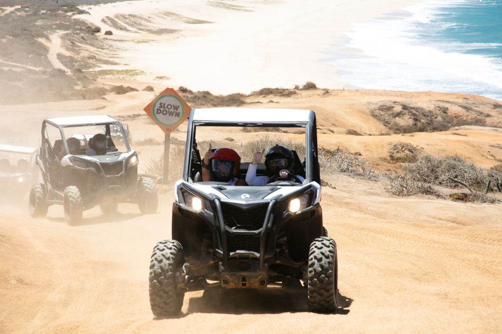 Photo of ATVs riding in the desert in Mexico.