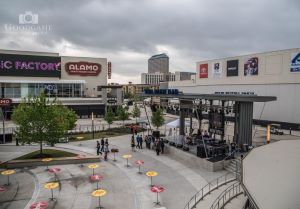 Aerial of Texas Lottery Plaza.