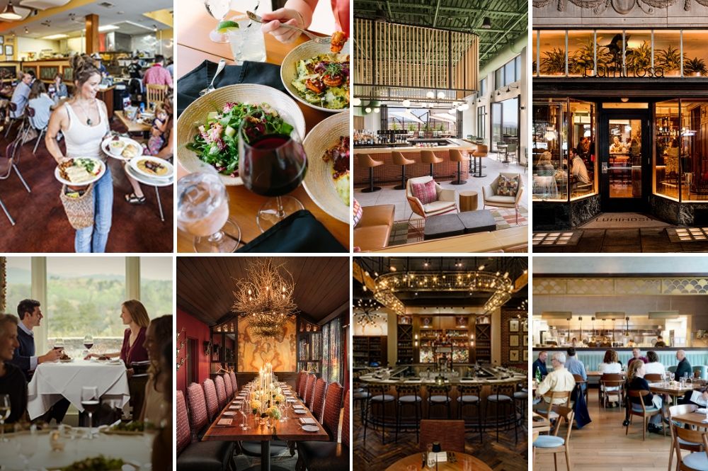 Compendium of eight restaurants featured on the Asheville meeting planner fam.