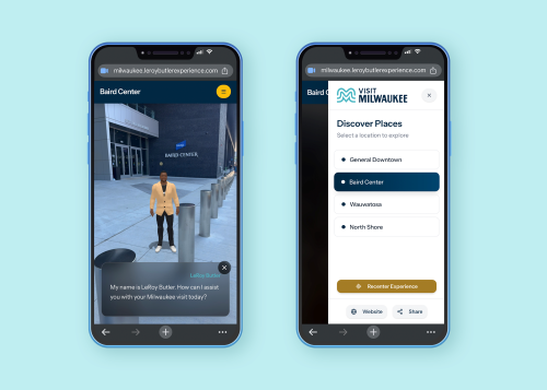 "Ask LeRoy" AI-powered augmented reality (AR) platform. Credit: Visit Milwaukee