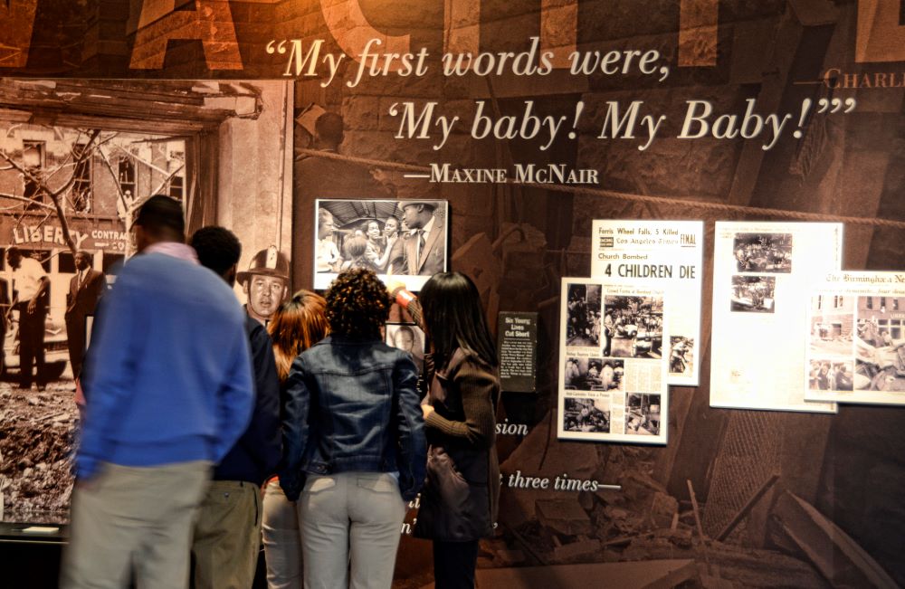 Photo of Birmingham Civil Rights Institute showing Maxine McNair quote.