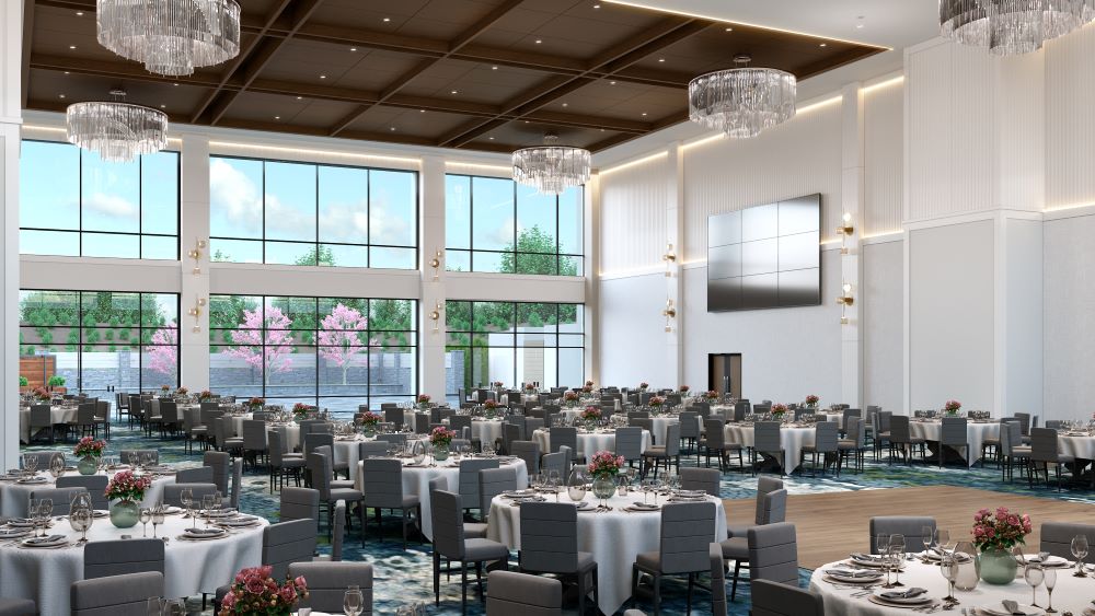 Ballroom rendering at Bristol Event Center