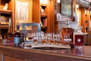 Photo of bourbon flight for Barnsley Resort bourbon-infusion tasting ritual.