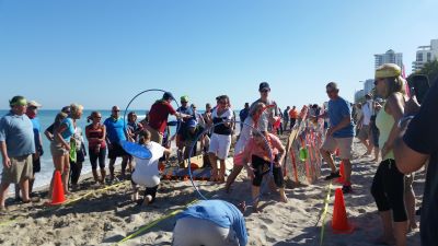 Beach Buggy Battle hoop throw challenge.