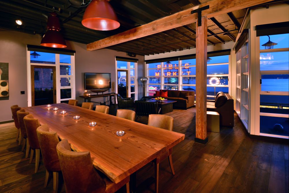 Photo of Seattle's Beecher's Loft, overlooking Pike Place Market.