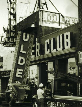 Boulder Club sign installation