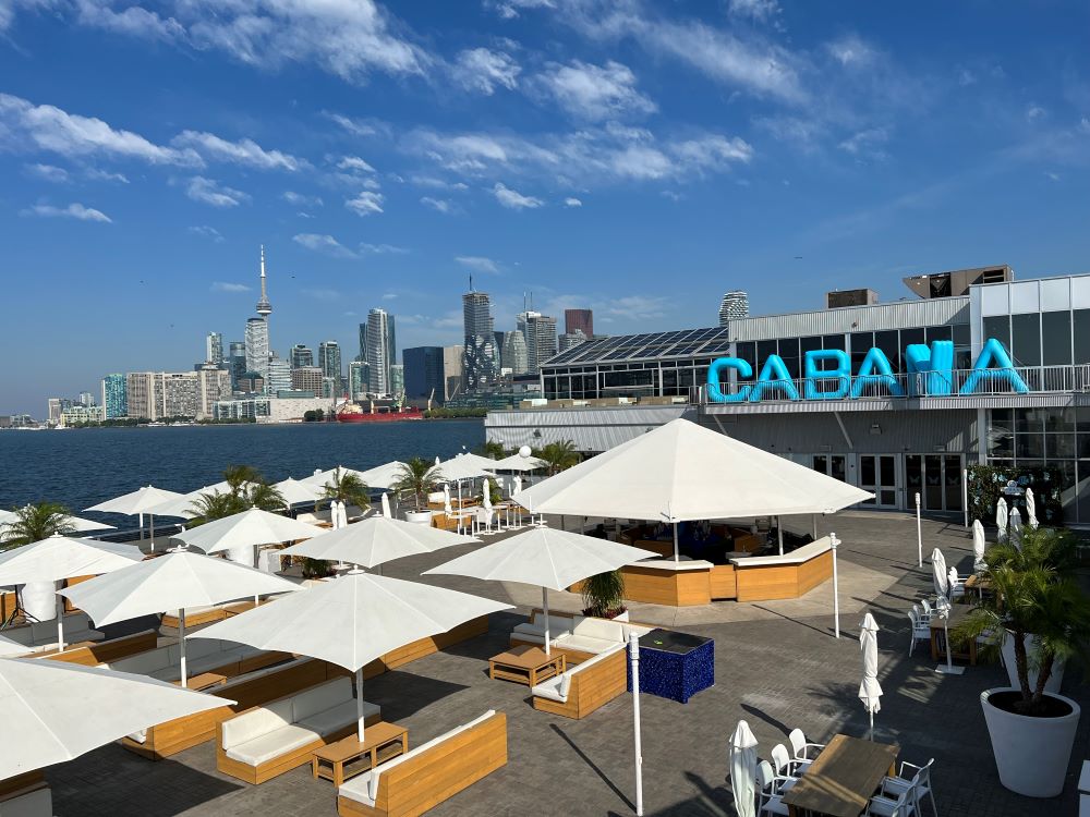 Cabana deck and view of Toronto skyline