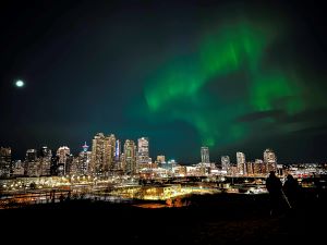 Calgary skyline with Northern Lights CREDIT Albrian Contreras