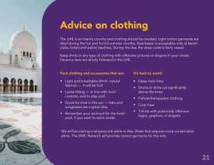 Clothing advice in DMC Network Exchange KBYG document.