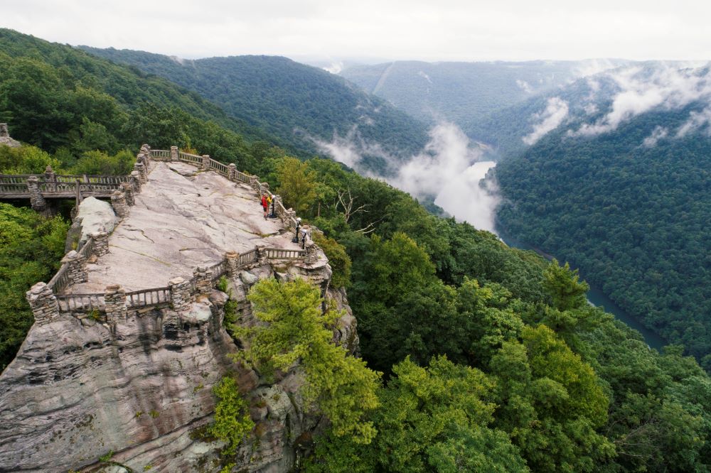 Photo of Coopers Rock State Forest lookout.