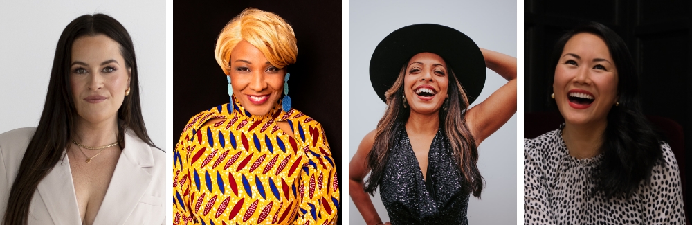 Photo of Courtney Stanley (left), Precious Williams, Sheila Vijeyarasa and Yush Sztalkoper.