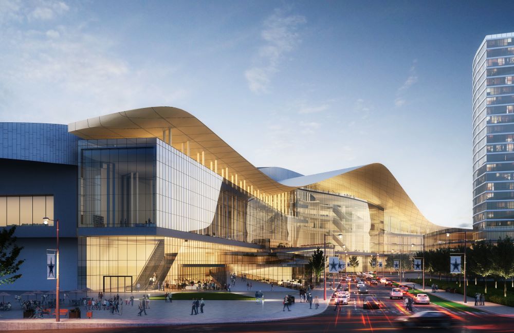 Rendering of Dallas Convention Center expansion, street view.