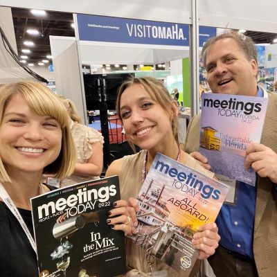 Danielle LeBreck, Taylor Smith and Tyler Davidson at IMEX America 2022