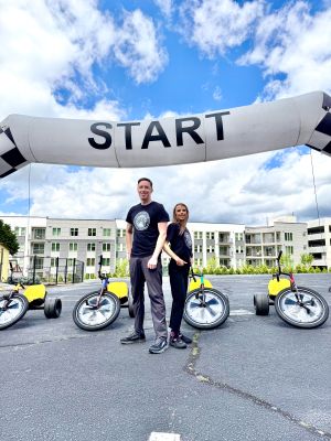 Danny and Marta Walls, co-owners of the Adult Big Wheel Club