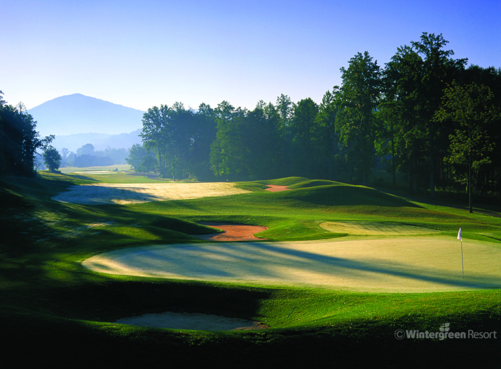 Photo: Dawn at Stoney Creek golf course, Wintergreen Resort; Courtesy of Wintergreen Resort