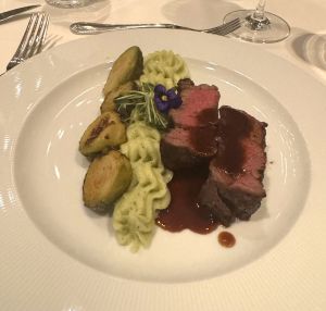 Steak dinner in the Biltmore Estate Dining Room