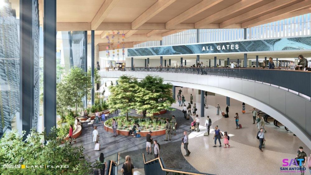 Elevate San Antonio International Airport Welcoming Plaza rendering. Credit: San Antonio International Airport.