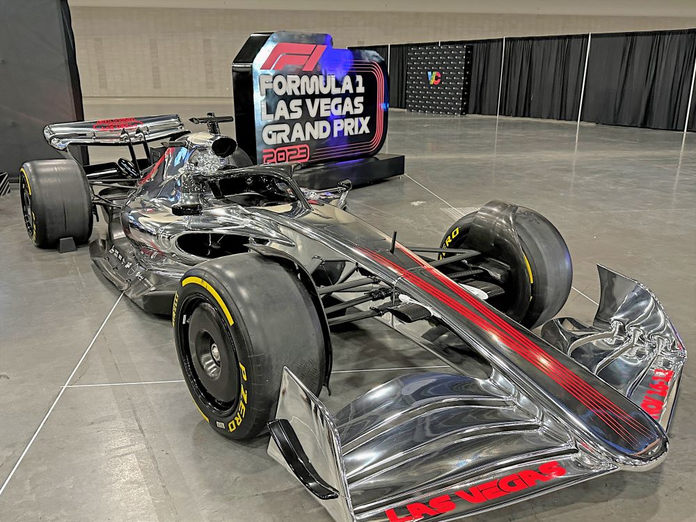 F1 Grand Prix race car at Preview Las Vegas 