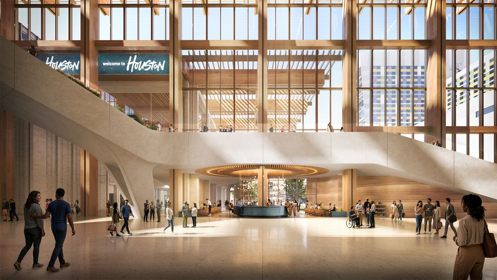 GRB South atrium plaza cafe rendering