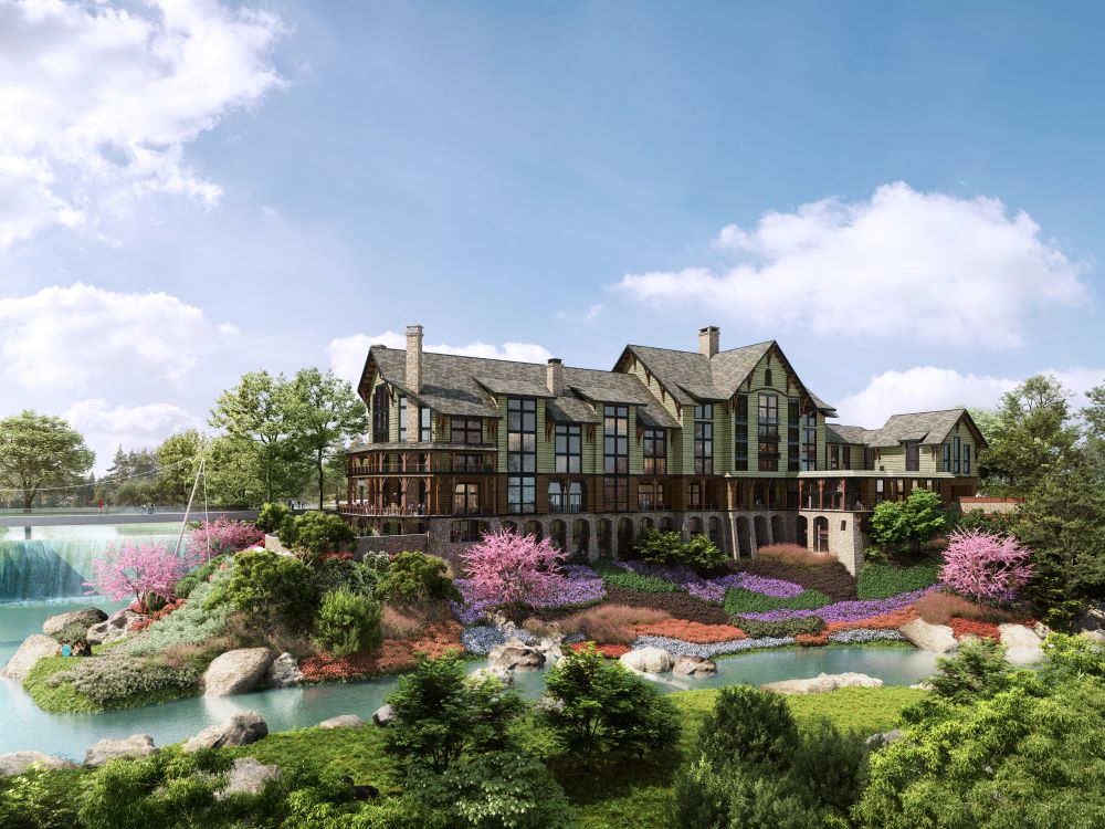 Rendering of Grand Bohemian Lodge, Greenville, South Carolina.