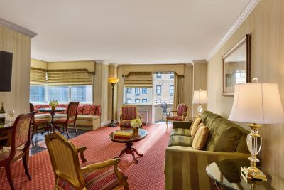 Guest suite living room at The Kimberly Hotel