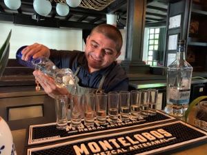 Head Mixologist Luis at UNICO 20°87° Hotel Riviera Maya preparing for a mixology class.