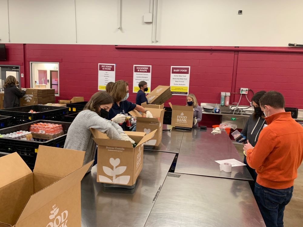 Group volunteering at Food Bank of the Rockies in Denver