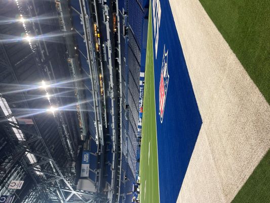 Indianapolis Colts field at Lucas Oil Stadium. Credit: Madeleine Willis.