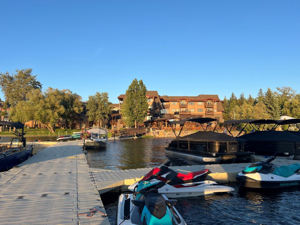 View of The Lodge at Whitefish Lake from the docks