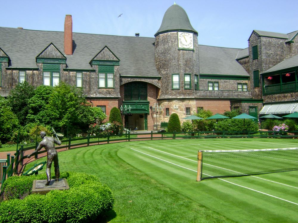 Photo of tennis lawn at International Tennis Hall of Fame.