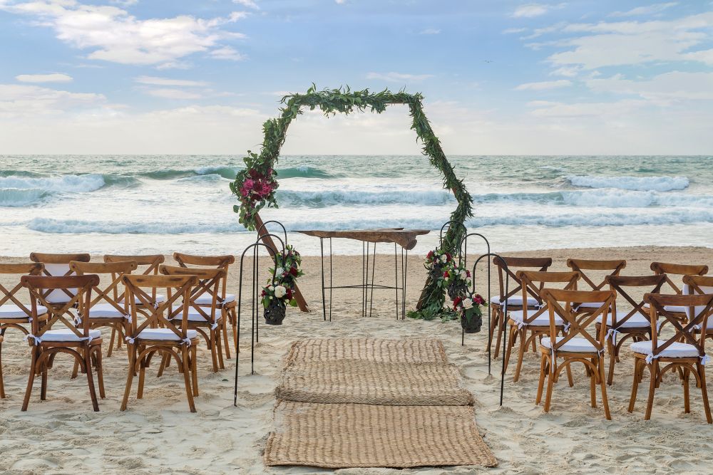 Mexico beach set-up for wedding.