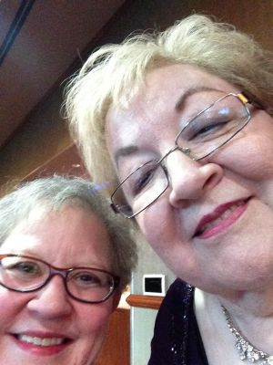 Photo of Joan Eisenstodt, on the left) with Patti Shock.