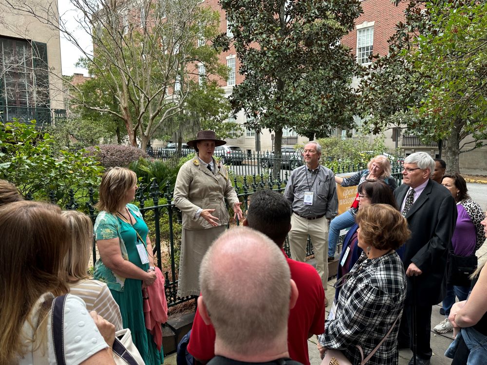 Gordon Low House with Julliett Gordon Low actor talking to Meetings Today LIVE! South attendees.