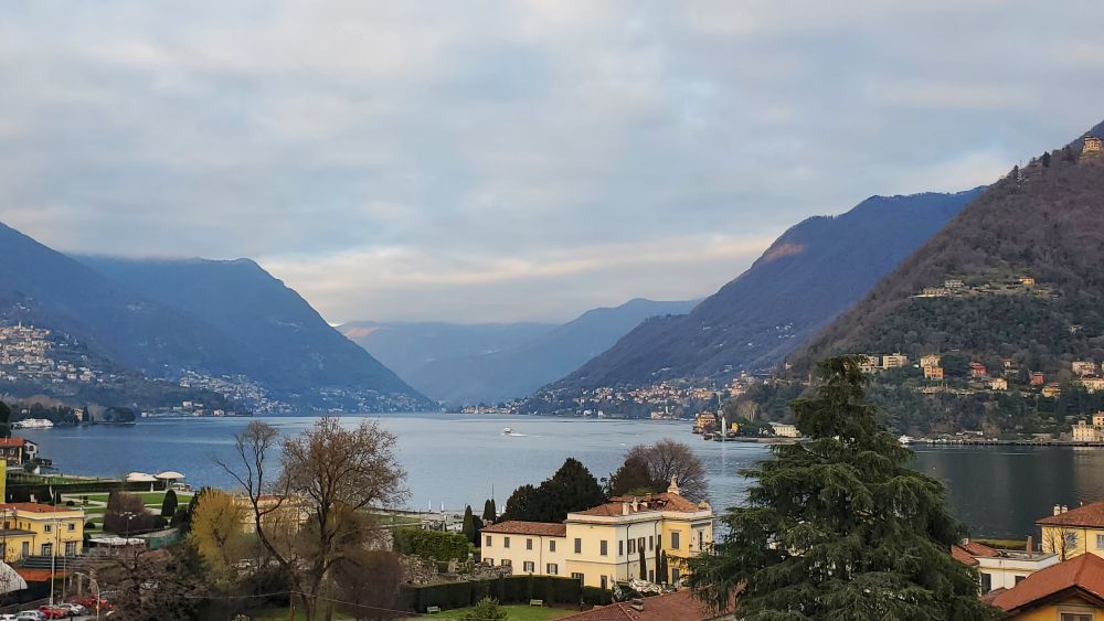 Lake Como from Hilton Rooftop Terrace.