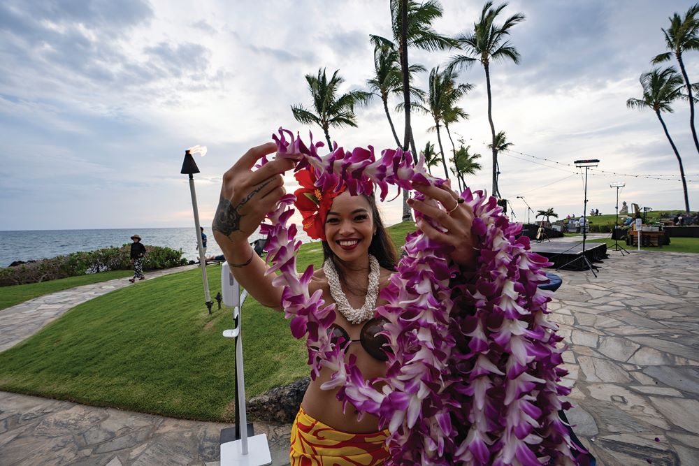Lei greeting at Hilton Waikoloa Village.