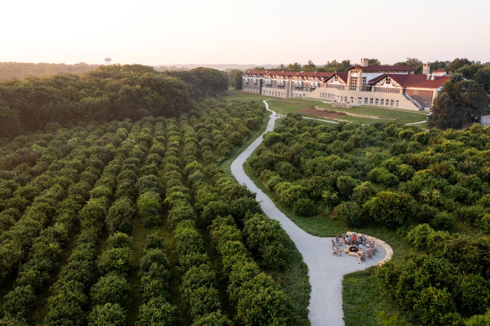 Photo of Lied Lodge Conservation Trail, with resort in the background.