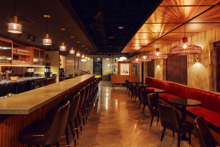 Longleaf Lounge at The Longleaf Hotel, Raleigh, North Carolina.